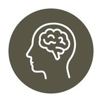 Mindful thinking Brain in head icon. Icon symbol illustration vector