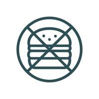Forbidden burger encircled dietary restriction symbol. Icon symbol illustration vector