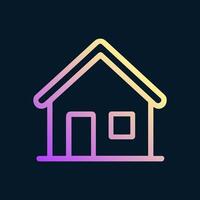 Home icon with a purpleyellow gradient outline. Icon symbol illustration vector