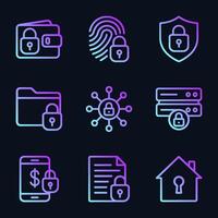 Encrypted digital assets in ethereal glow. Icon symbol illustration vector