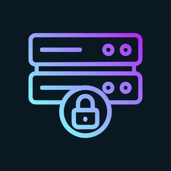 protegido servidor icono con degradado diseño. icono símbolo ilustración vector