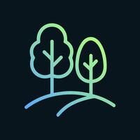 Tranquil grove with gently rolling hills. Icon symbol illustration vector