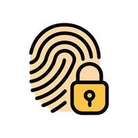Secure Biometric Authentication Fingerprint Lock. Icon symbol illustration vector