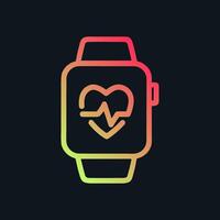 Smartwatch heart rate monitoring display. Icon symbol illustration vector