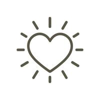Radiant heart with shining lines. Icon symbol illustration vector