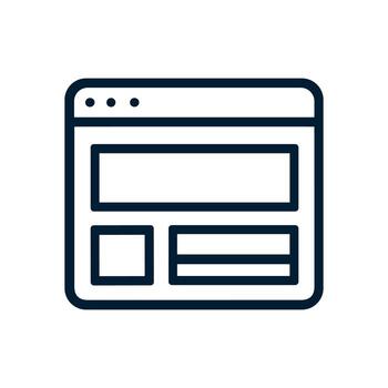 Minimalistic Website Layout with Three Sections. Icon symbol illustration vector