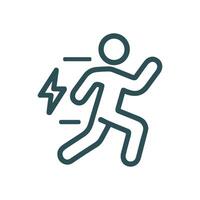 Lightningfast runner dashes with speed. Icon symbol illustration vector
