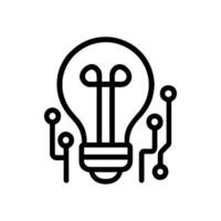 Conceptual innovation with electronic lightbulb circuit. Icon symbol illustration vector
