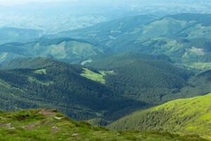 Beautiful landscape of the Carpathian mountains from mountain Hoverla photo