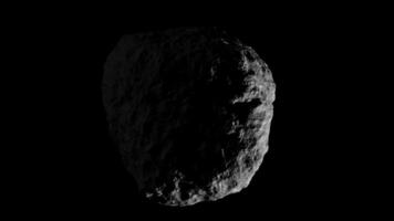 Looping 3D animation of a space asteroid rotation. File with Alpha Channel. video