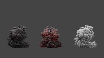 Set of three types of fire explosions. File contains Alpha Channel. video