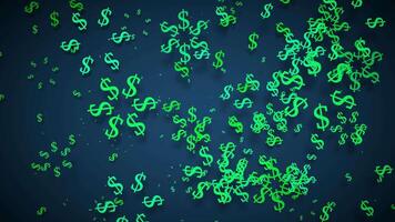 3D animation of cartoon colorful geometric shapes of Dollar. looping animation. video