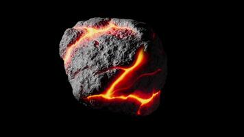 Looping 3D animation of a space alien asteroid rotation. Alpha Channel. video