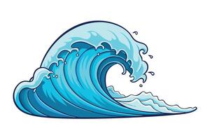 Majestic Teahupoo wave crashing with immense power, famous for surfing, showcasing a massive barrel in a tropical paradise with clear blue skies vector