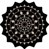 Beautiful Golden Mandala Artwork with Symmetrical Patterns and Delicate Flourishes, Islamic Icon Set vector