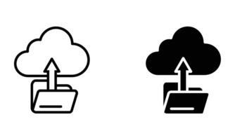file folder upload to cloud server icon vector