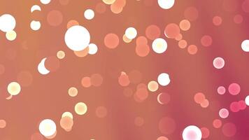 Many peachcolored bokeh lights on a red background. Suitable for festive designs, holiday promotions, and luxury aesthetic concepts. video