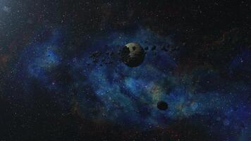Exploring the beauty of space with asteroids and vibrant cosmic colors video