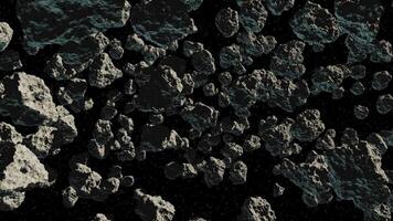 Explore the vast asteroid belt and its stunning rocky formations in space video