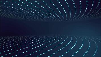 Dynamic blue dots create an immersive visual experience in a digital space video