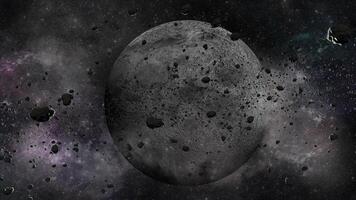 Exploring the vast asteroid belt surrounding a distant planet in space video