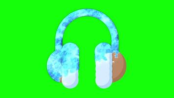 Winter earmuff animation. Warm winter earmuff. Simple illustration of winter earmuff. Frozen ice animation. 4K animation video