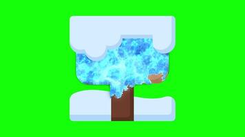 Snow and signboard animation. Simple illustration of snow and signboard. Frozen ice animation. 4K animation video