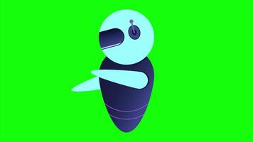 Futuristic robot animation. Flying robot with lens. Robotic innovation technology. 4K animated in isometric style. video