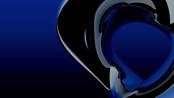 Abstract volume with reflective surface like glass with white sparkles rotating 360 degrees against a dark blue background. Loop sequence. 3D Animation video