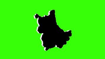 green screen 3d map of Municipality of Kavadarci in North Macedonia video