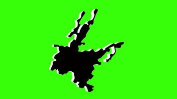 green screen 3d map of Vevchani in North Macedonia video
