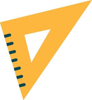 Triangular Ruler Icon in Flat Design Style for Geometry and Measurement Concepts vector