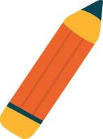 Yellow Pencil Icon in Flat Design Style for Writing and Education Themes vector