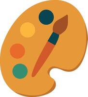 Artist Paintbrush and Color Palette Icon in Flat Design Style vector