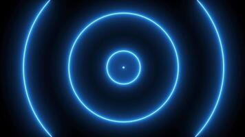 Loop Animation Expanding Circle Neon Blue Light from small to big video