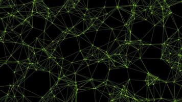 Smooth movement of a geometric shape animated in space in the form of a molecular lattice. Alpha Channel video