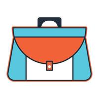 A blue and orange briefcase with a white handle vector