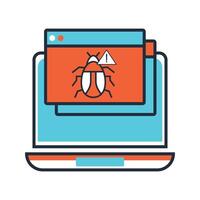 Website hacked icon image vector