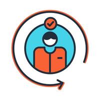 A man with a check mark on his head vector