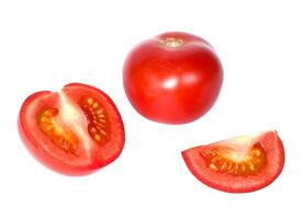 Tomato and slices of tomato isolated on a white background photo