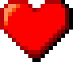 Pixelated Red Heart with Shading vector