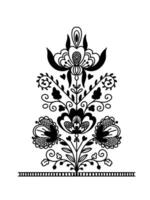 Graphic ethnic floral illustration with Ukrainian folk motifs. Great element for your design vector