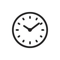 Classic Clock Face Simple Design Symbol Time Hour Minute Second Hands vector