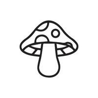 Enchanting mushroom outline illustration capturing nature and wonder vector