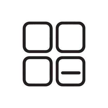 explorar cuadrícula opciones y menú ajustes en esta minimalista icono diseño vector