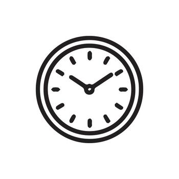 un sencillo reloj cara muestra hora paso en un eterno diseño estilo vector