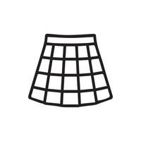 Explore this Stylish Skirt with Gridded Pattern Simple Fashion Icon vector