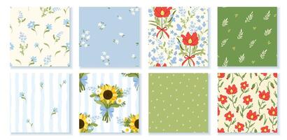 Colorful floral pattern designs vector