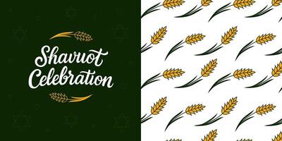 Modern card with wheat on a green background vector