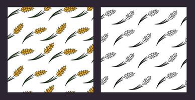 Seamless pattern with wheat on a white background vector